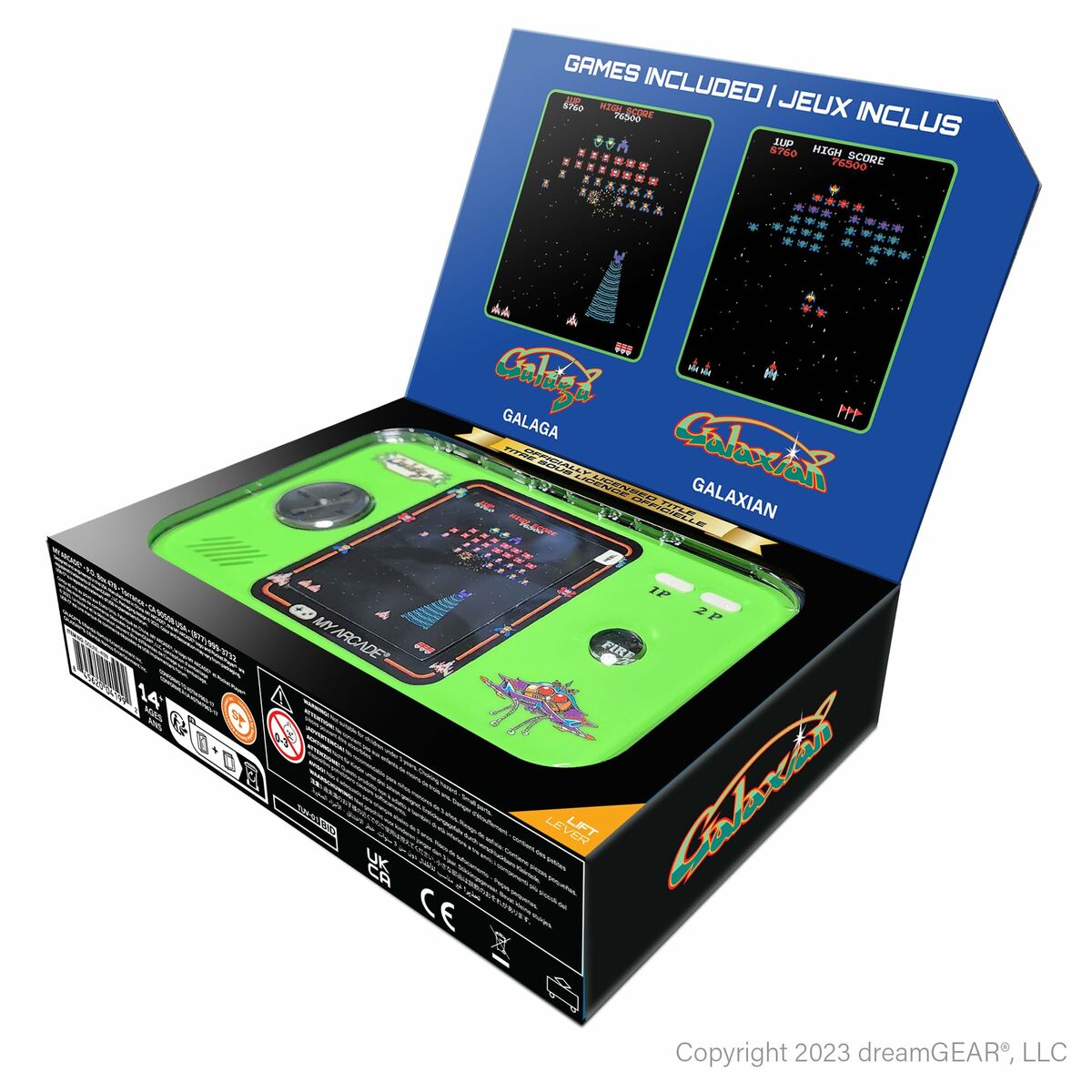 Transportabel spillekonsol My Arcade Pocket Player PRO - Galaga Retro Games Grøn-7