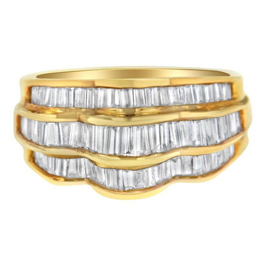 14KT Yellow Gold Diamond Multi-Row Band Ring (1 1/4 cttw, H-I Color, SI1-SI2 Clarity)-0