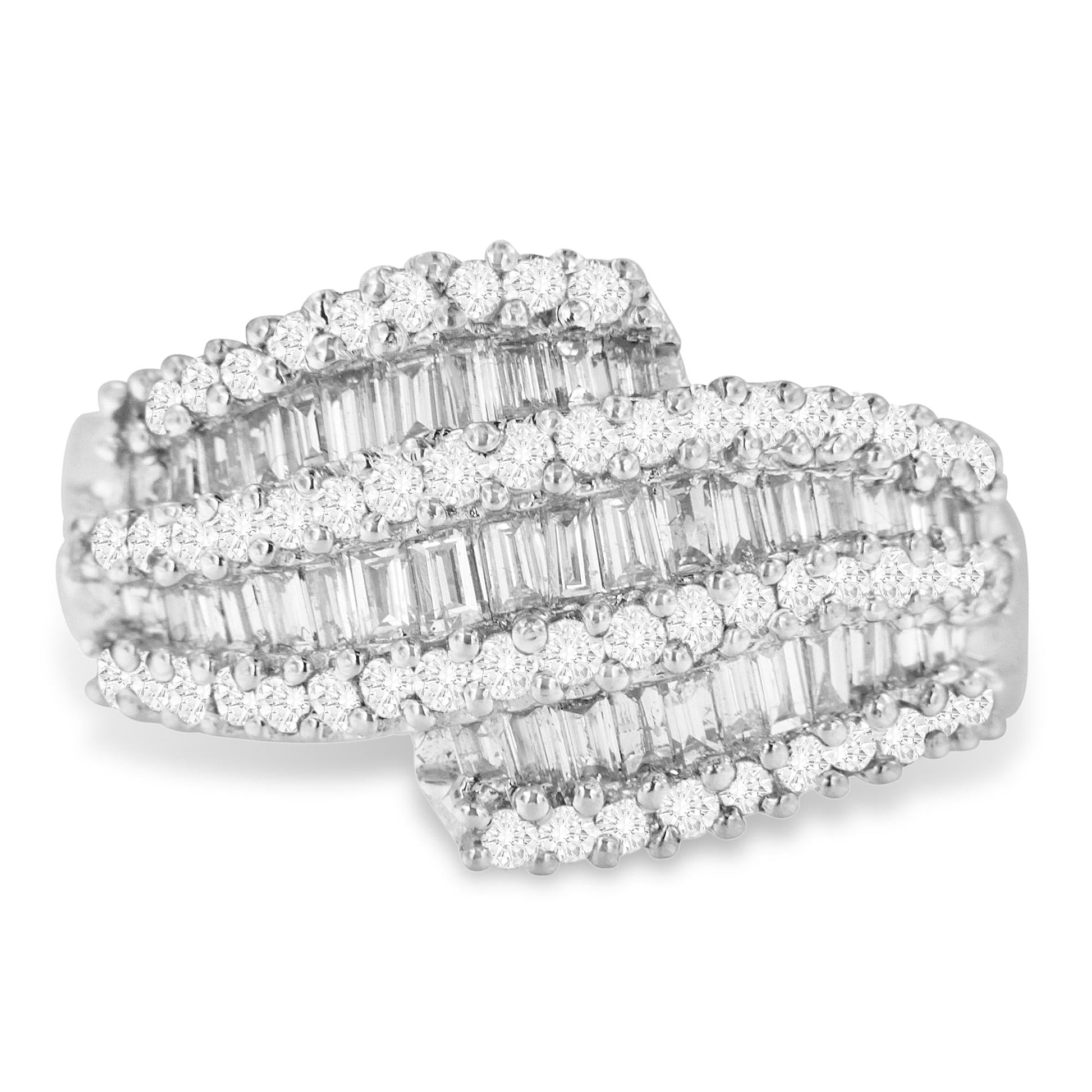 14K White Gold Diamond Cocktail Ring Band (1 3/4 Cttw, H-I Color, SI2-I1 Clarity)-0