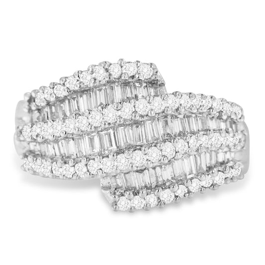 14K White Gold Diamond Cocktail Ring Band (1 3/4 Cttw, H-I Color, SI2-I1 Clarity)-0