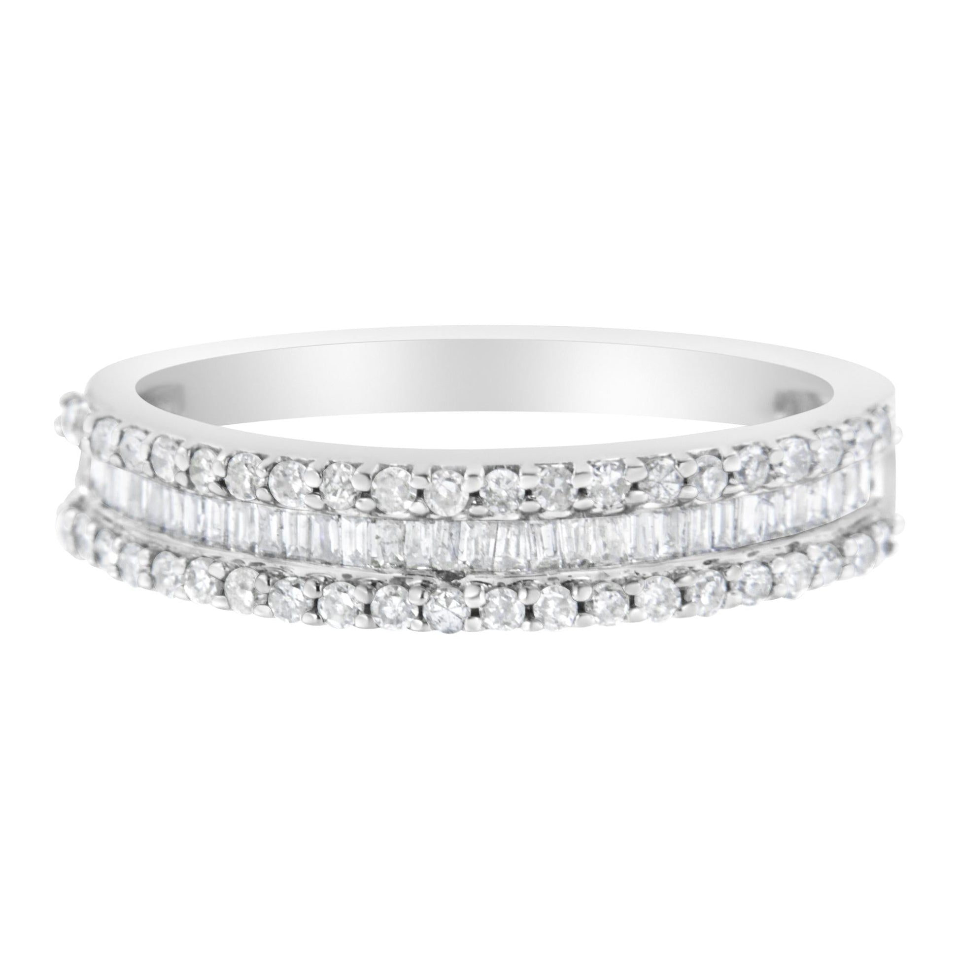 14KT White Gold 1/2 Cttw Diamond Modern Band Ring (H-I Color, SI2-I1 Clarity)-0