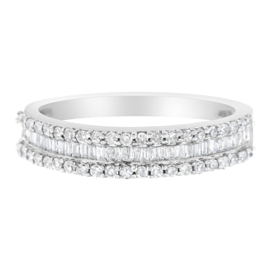 14KT White Gold 1/2 Cttw Diamond Modern Band Ring (H-I Color, SI2-I1 Clarity)-0