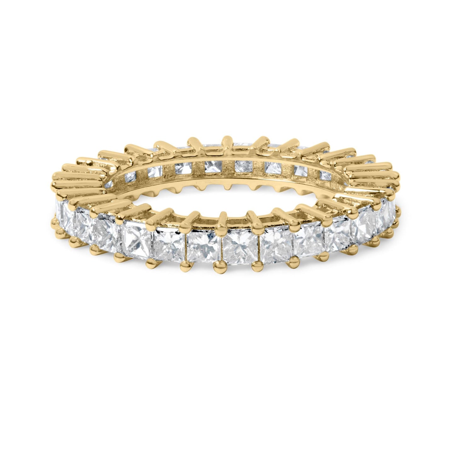 14K Yellow Gold 3.0 Cttw Shared Prong-Set Princess-cut Diamond Eternity Band Ring (H-I Color, SI1-SI2 Clarity)-0