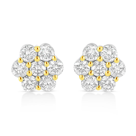 .925 Sterling Silver 1 1/4 Cttw Miracle Set Princess-cut Diamond Solitaire Stud Earrings (H-I Color, I1-I2 Clarity)-0