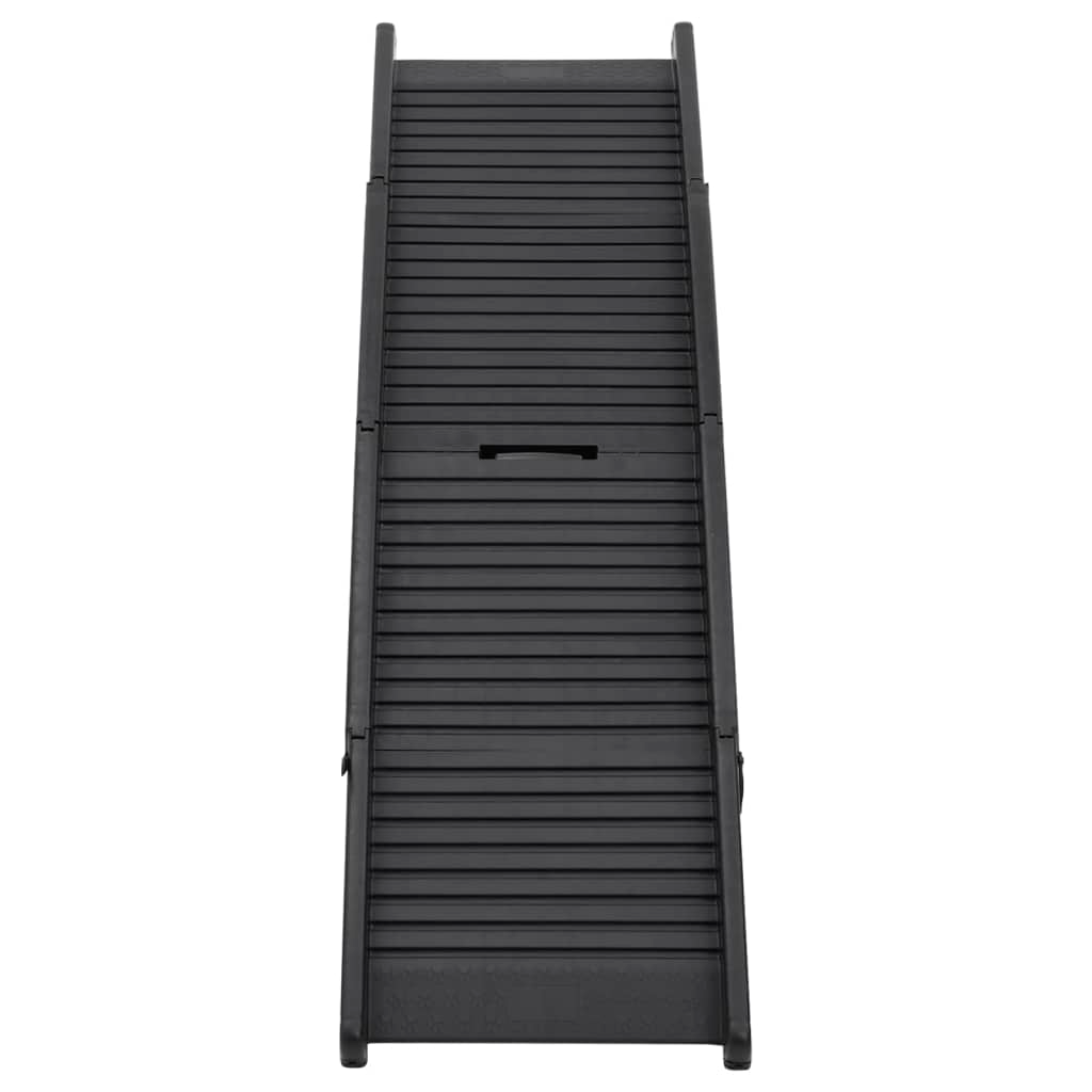 vidaXL Folding Dog Ramp Black 60.2"x15.7"x4.9" Plastic