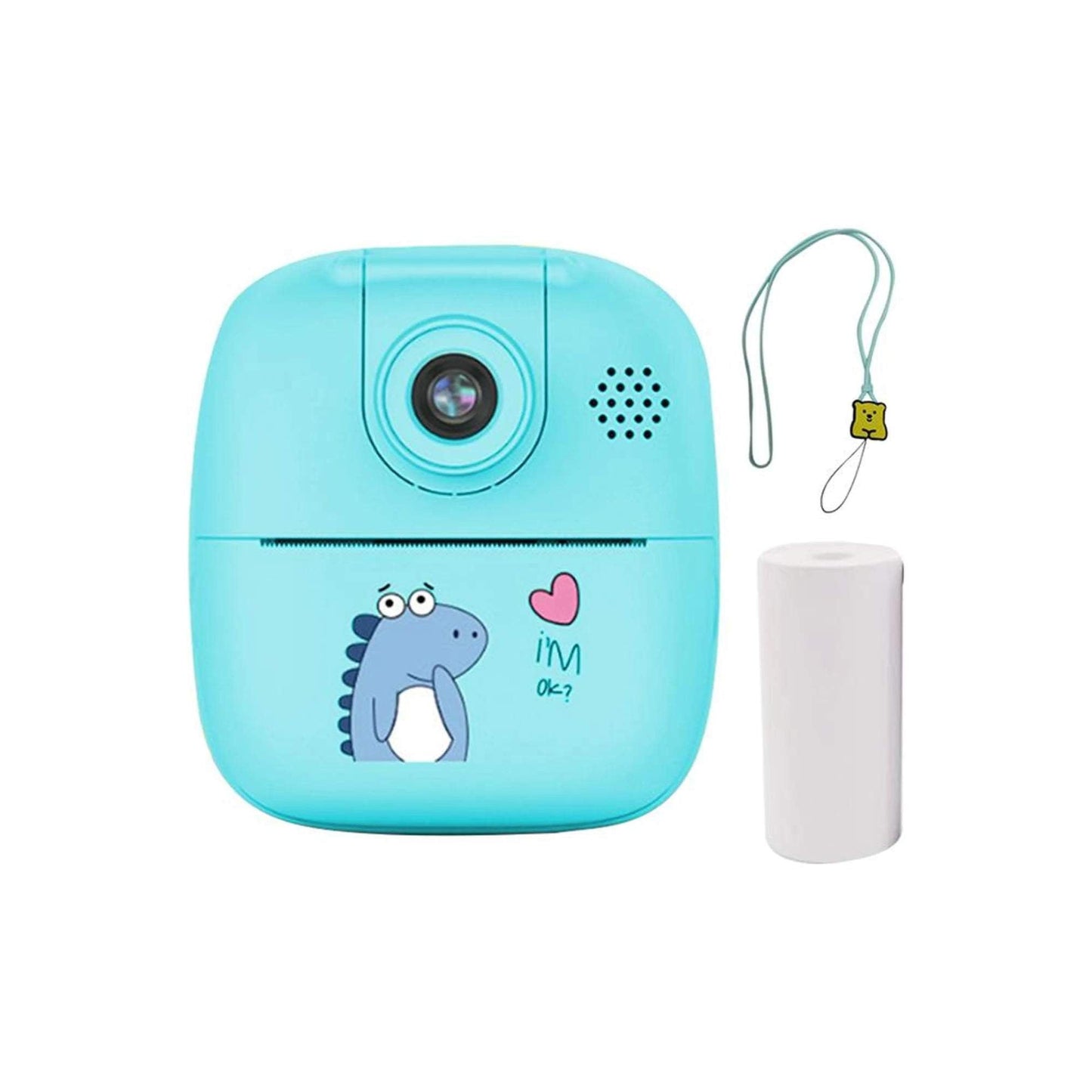 Kids Rechargeable Instant Print Camera Blue - Digital Thermal Photo Video MP3-0