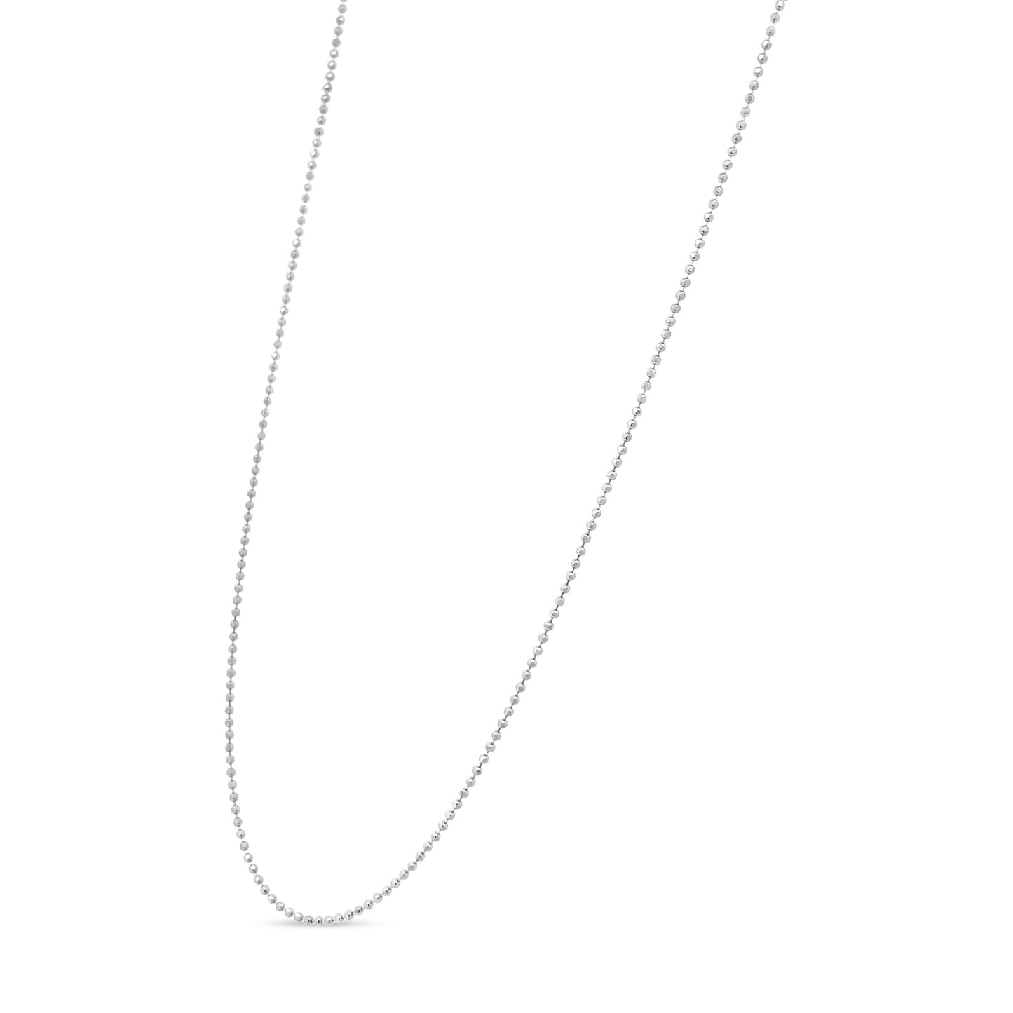 .925 Sterling Silver 0.7mm Slim and Dainty Unisex 18" Inch Ball Bead Chain Necklace-1