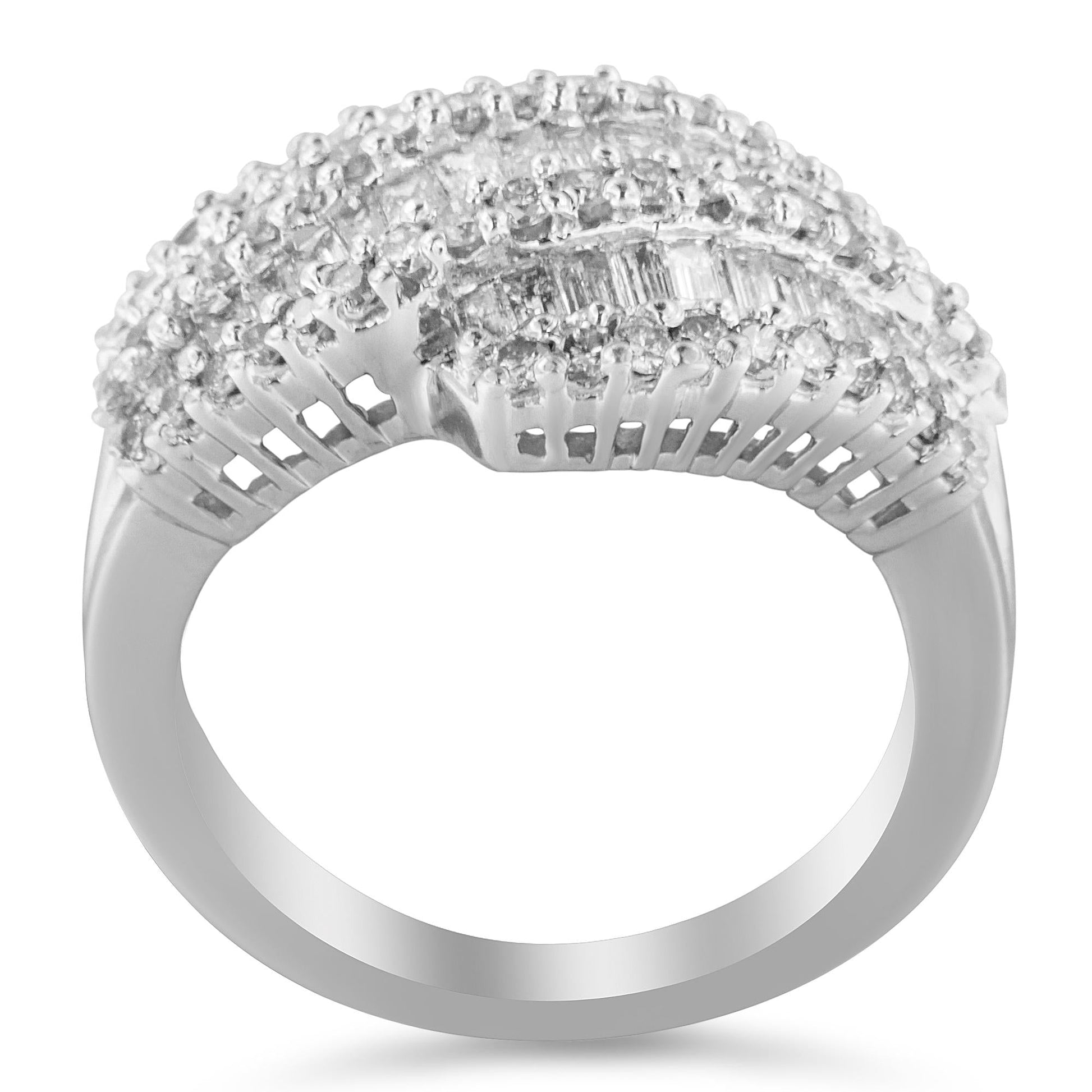 14K White Gold Diamond Cocktail Ring Band (1 3/4 Cttw, H-I Color, SI2-I1 Clarity)-1