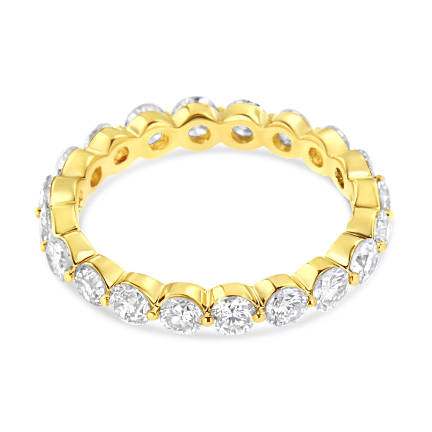 14K Yellow Gold 2.0 Cttw 2 Prong Set Diamond Eternity Band Ring (SI1-SI2 Clarity, I-J Color)-1