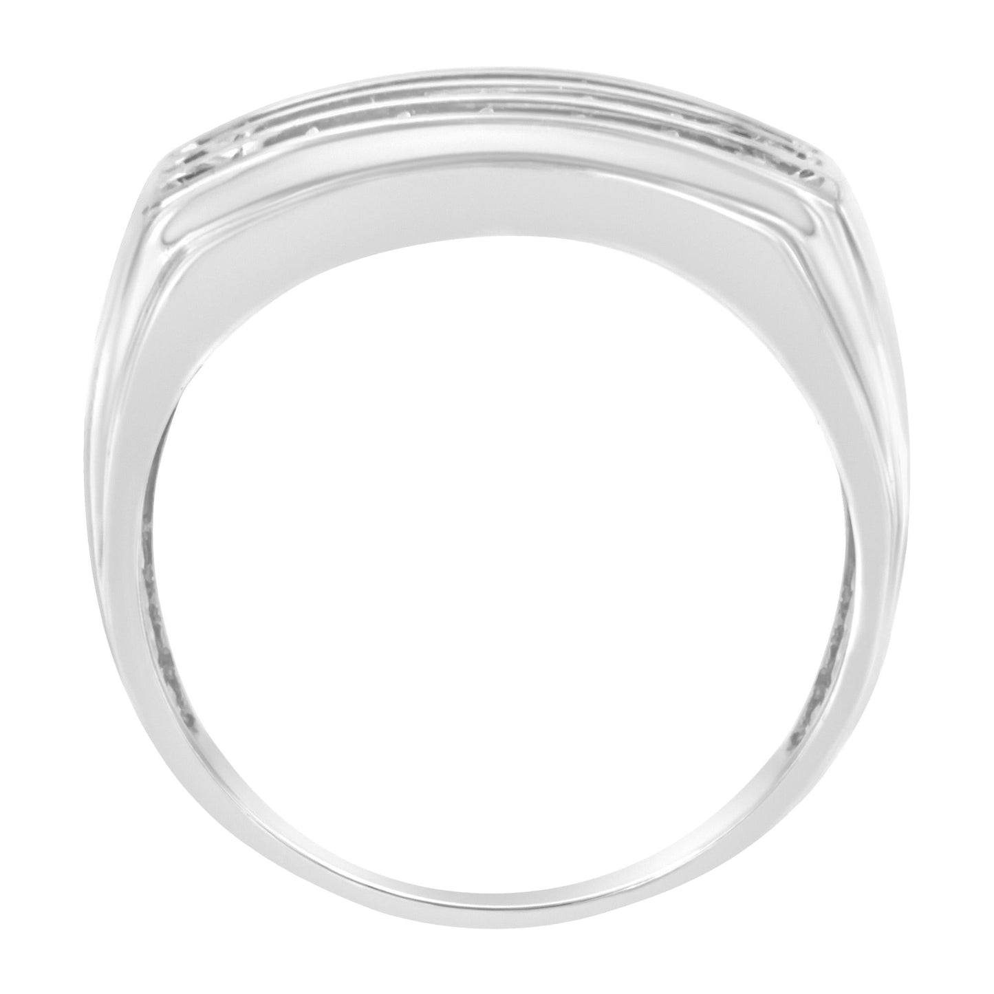 14K White Gold Men's Diamond Channel Set Band Ring (1 cttw, H-I Color, SI2-I1 Clarity)-1