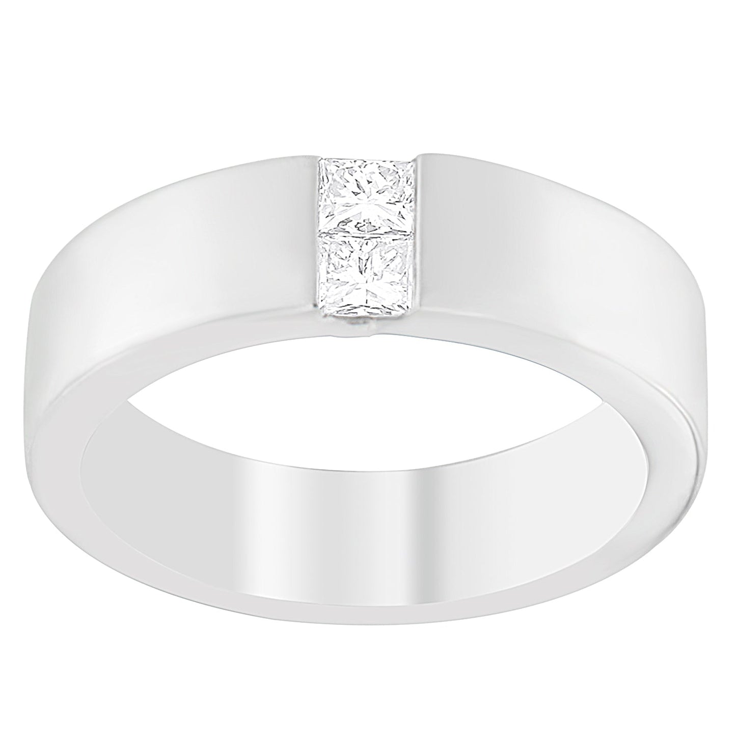 Men's 14K White Gold 1/4 ct.TDW Diamond Channel Band Ring (G-H, VS1-VS2)-1