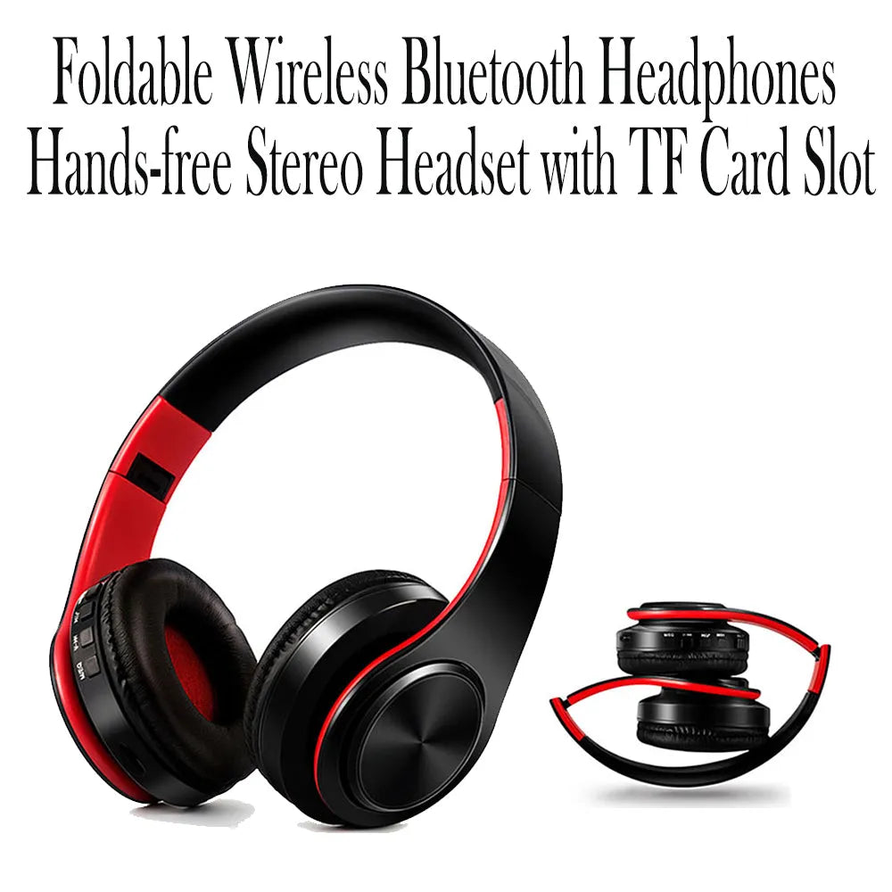 Vibe Geeks Foldable Wireless Bluetooth Stereo Headset with TF Card Slot- USB Charging-3