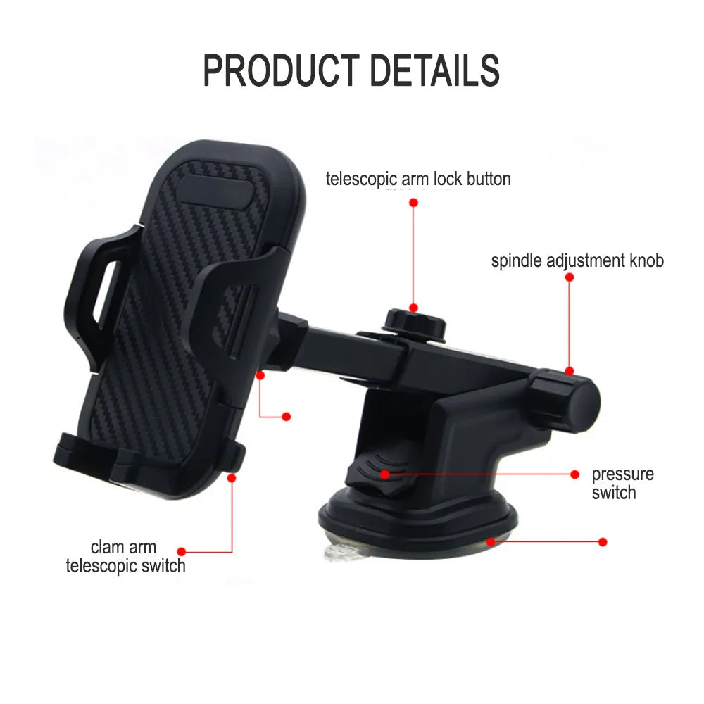 Vibe Geeks Suction Type Multi-Function Car Mobile Phone Holder-3