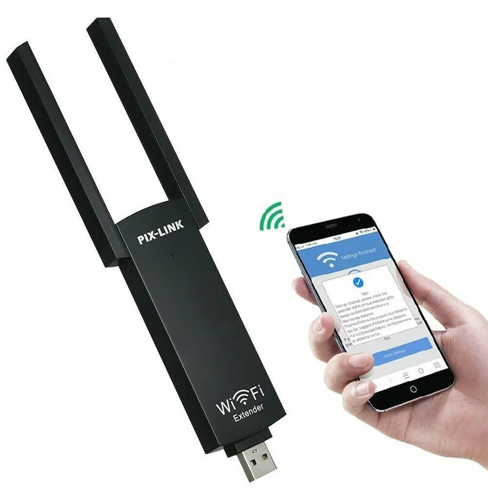 Vibe Geeks 300mbps USB Wireless Wi-Fi Repeater Dual Antenna Signal Booster-2