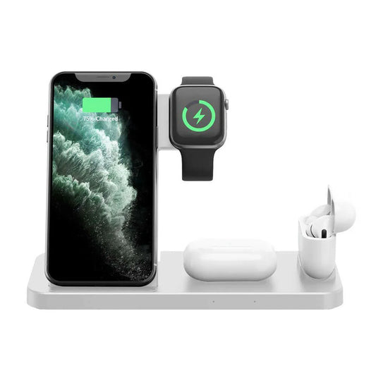 Vibe Geeks 4-in-1 Wireless Fast Charging Station for QI Devices- USB Powered-0