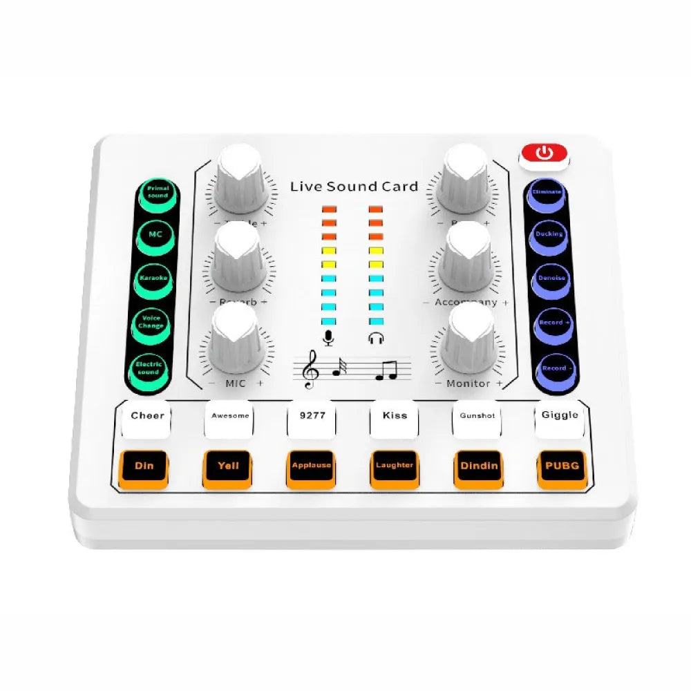 Vibe Geeks Noise Reduction Sound Card Digital Audio Mixer for Live Streaming-TypeC Rechargeable-1