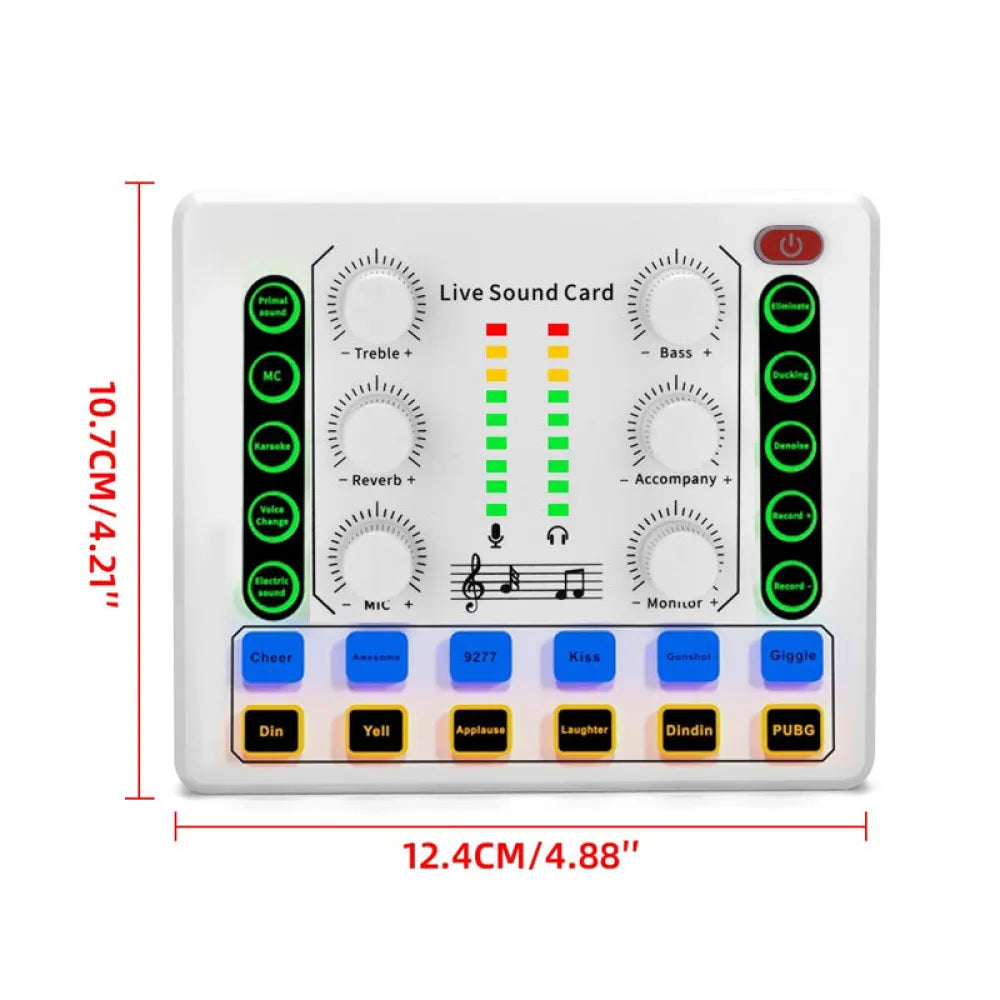 Vibe Geeks Noise Reduction Sound Card Digital Audio Mixer for Live Streaming-TypeC Rechargeable-2