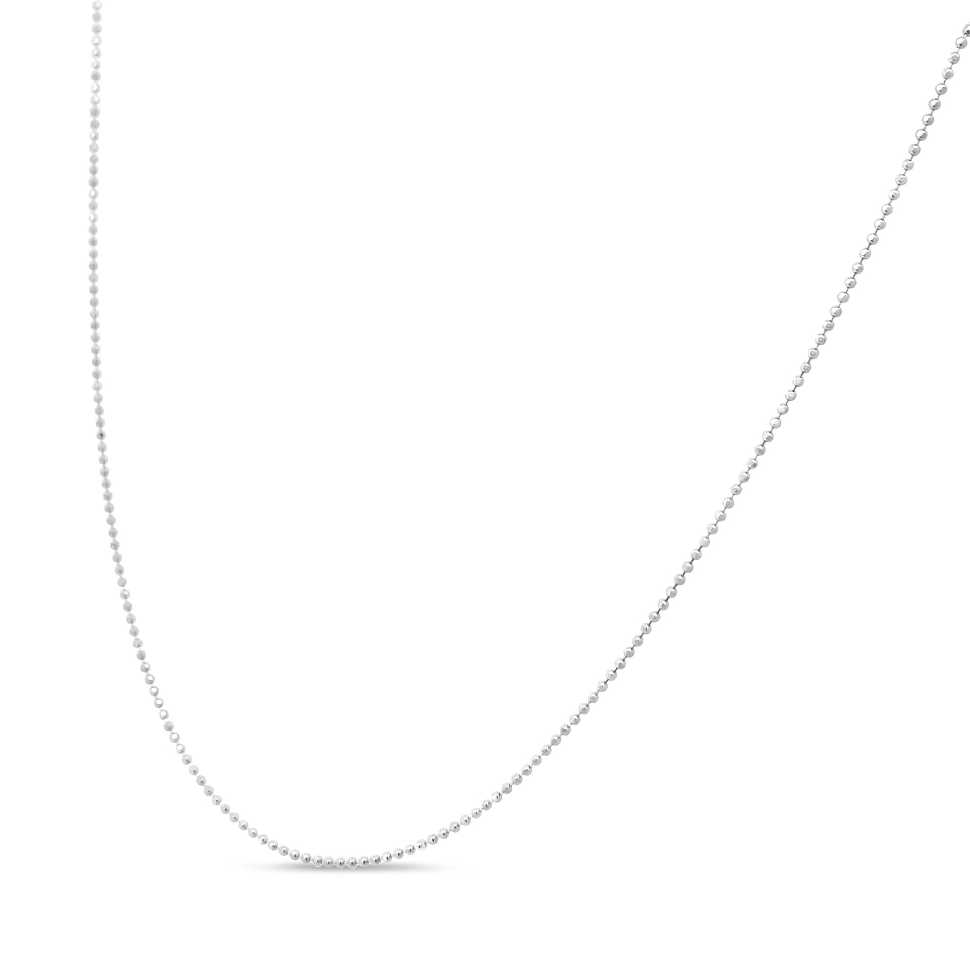 .925 Sterling Silver 0.7mm Slim and Dainty Unisex 18" Inch Ball Bead Chain Necklace-2