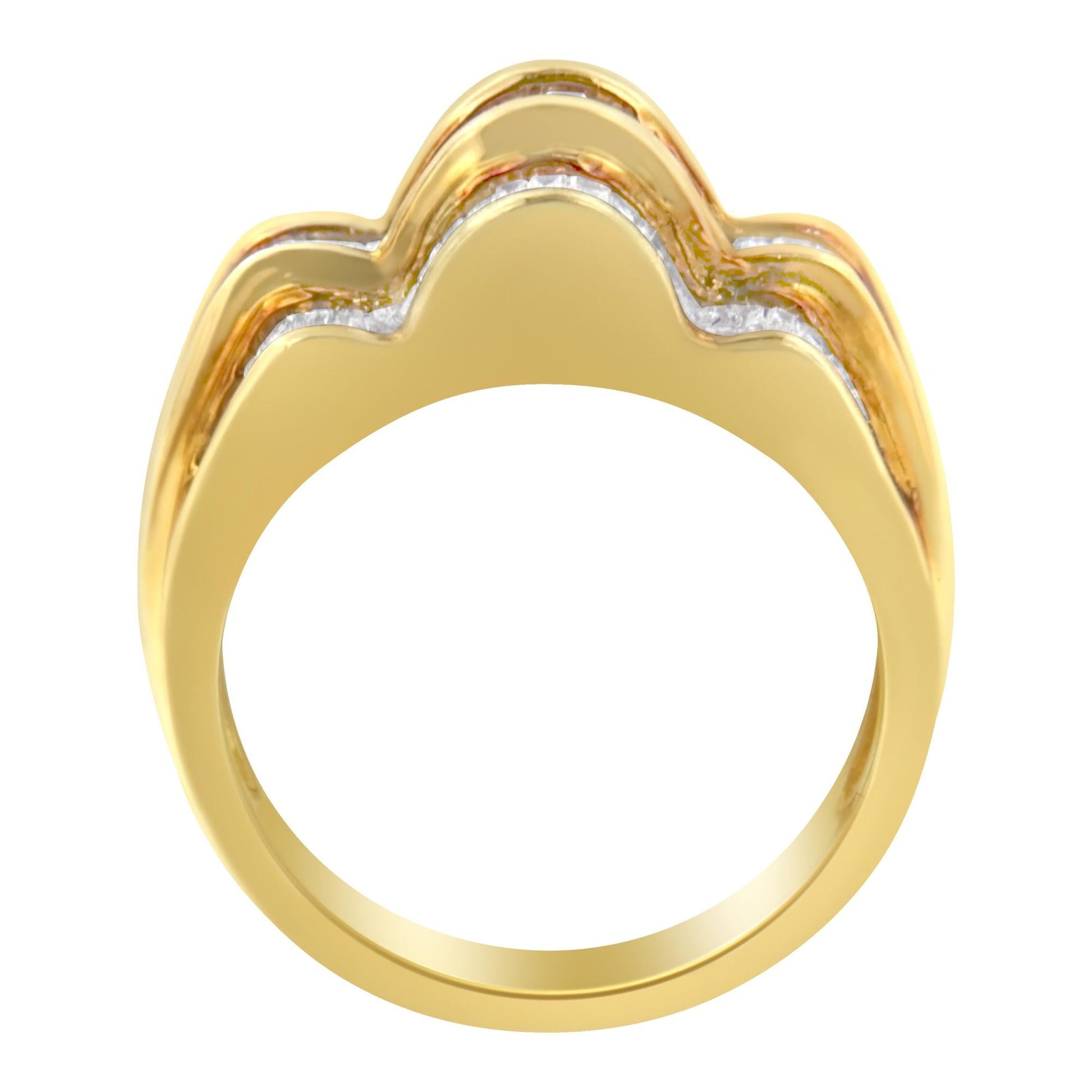 14KT Yellow Gold Diamond Multi-Row Band Ring (1 1/4 cttw, H-I Color, SI1-SI2 Clarity)-2