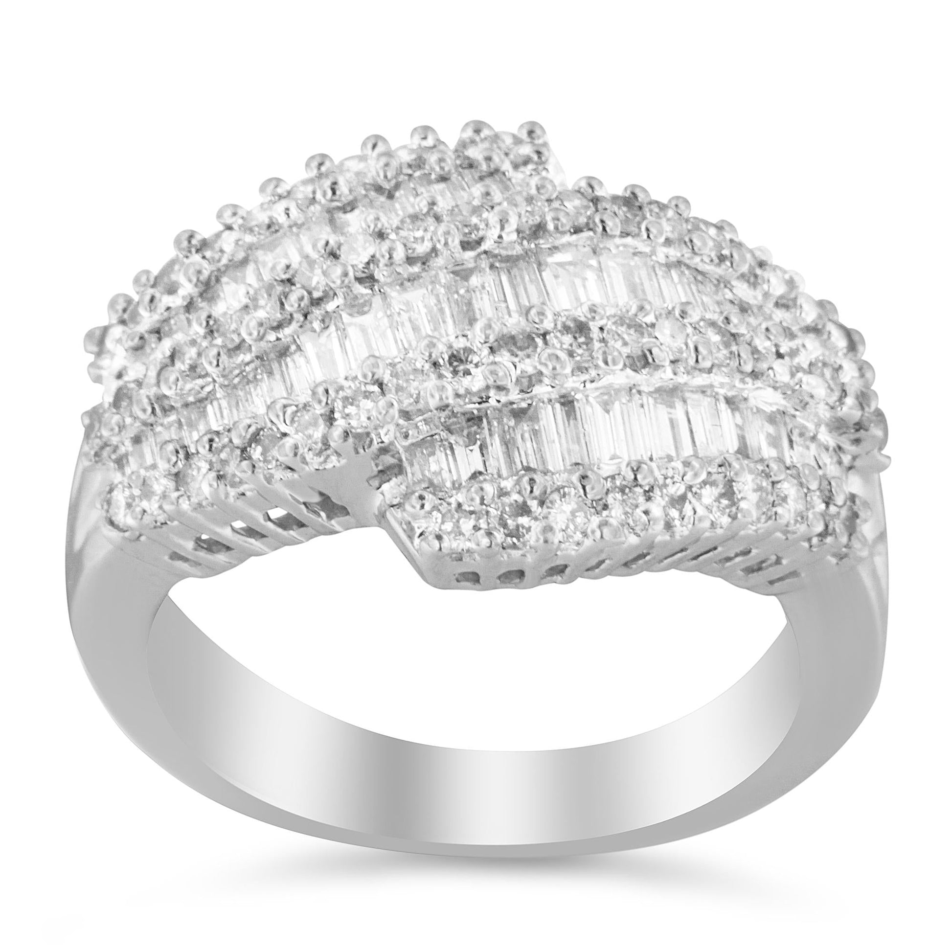 14K White Gold Diamond Cocktail Ring Band (1 3/4 Cttw, H-I Color, SI2-I1 Clarity)-2