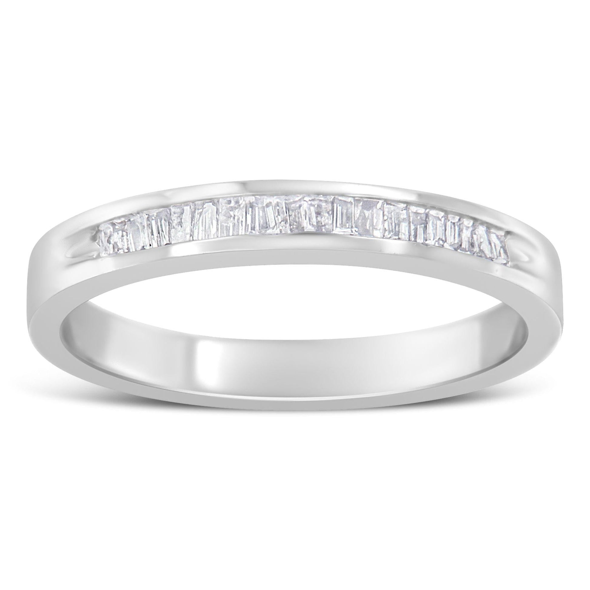 .925 Sterling Silver 1/5 Cttw Diamond Channel-Set Stackable Band Ring (H-I Color, I1-I2 Clarity)-2