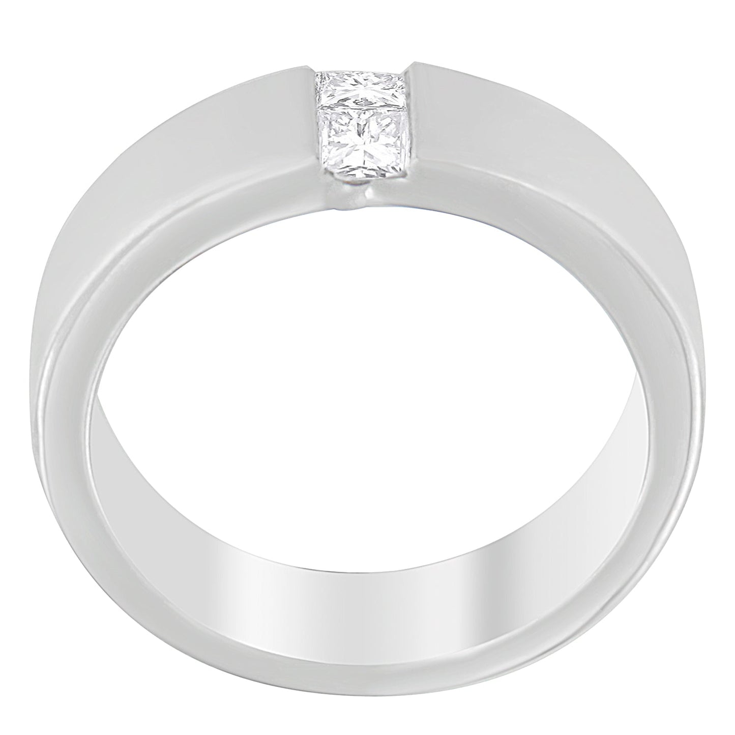 Men's 14K White Gold 1/4 ct.TDW Diamond Channel Band Ring (G-H, VS1-VS2)-2