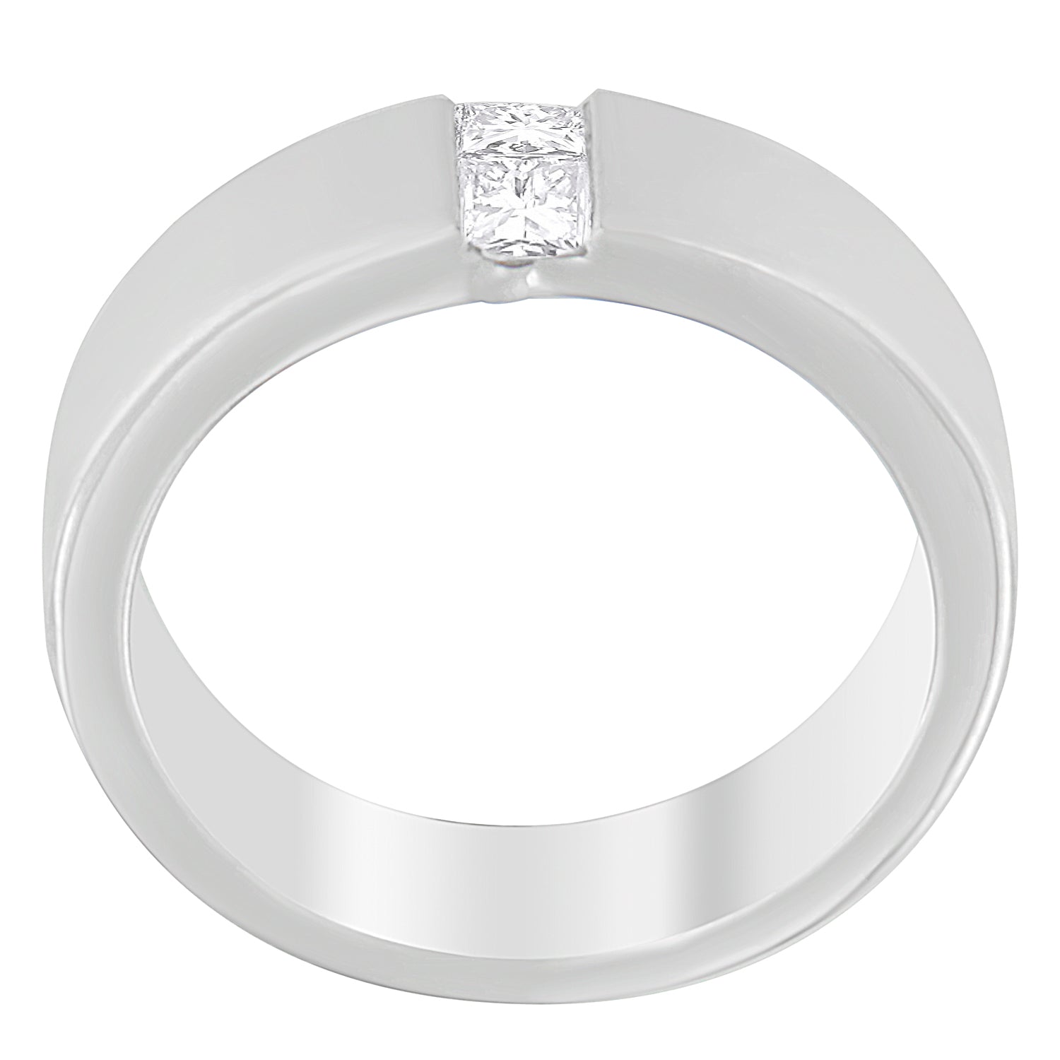 Men's 14K White Gold 1/4 ct.TDW Diamond Channel Band Ring (G-H, VS1-VS2)-2