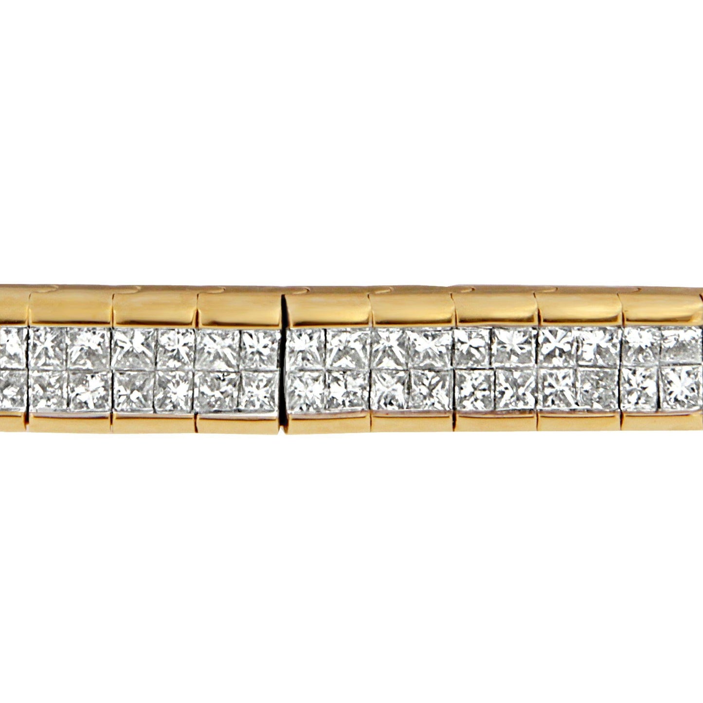 14K Yellow Gold Princess Cut Diamond Banded Bracelet (1.00 cttw, G-H Color, VS1-VS2 Clarity)-2