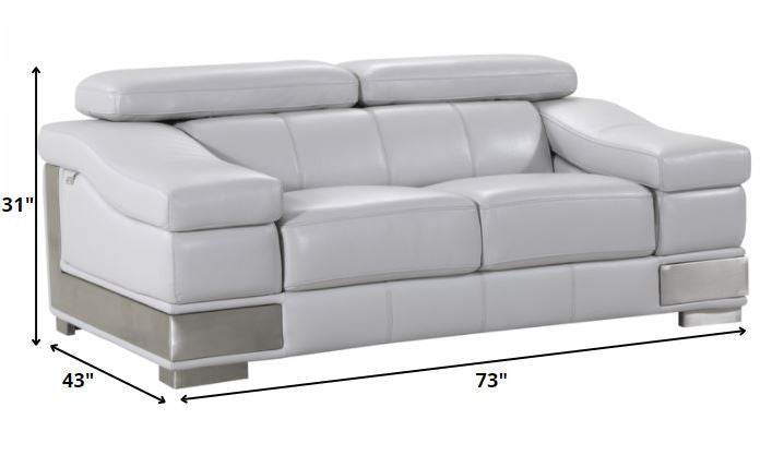 117" Lovely Light Grey Sofa Set-2