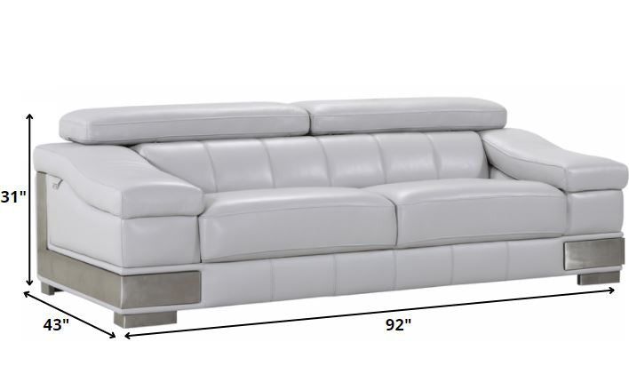 117" Lovely Light Grey Sofa Set-3