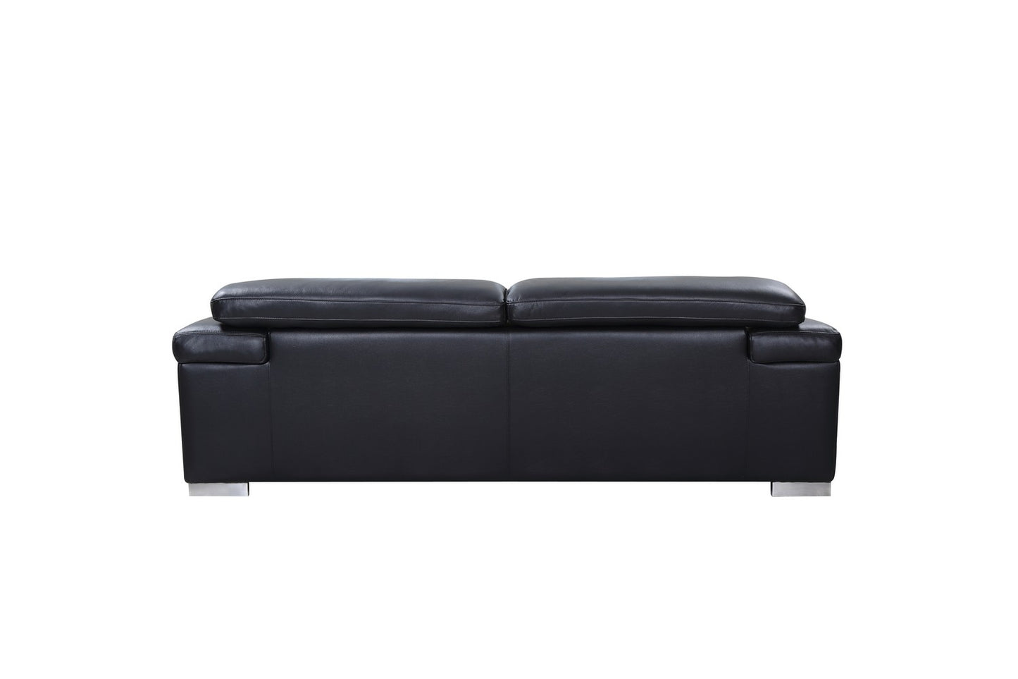 117" Modern Black Leather Sofa Set-3