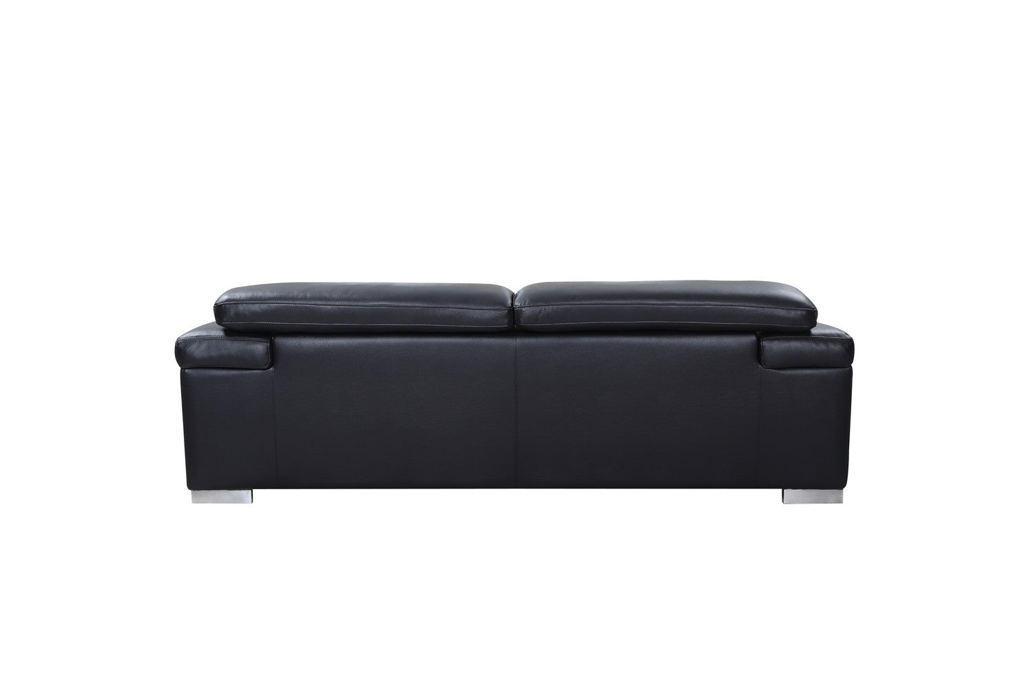 117" Modern Black Leather Sofa Set-3