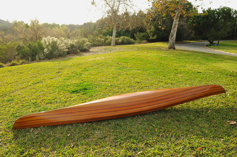 24" x 177" x 13.5" White and Purple RibbonWooden Kayak-3