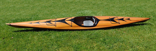 23" x 206" x 13" Wooden Kayak with Arrows Design-0