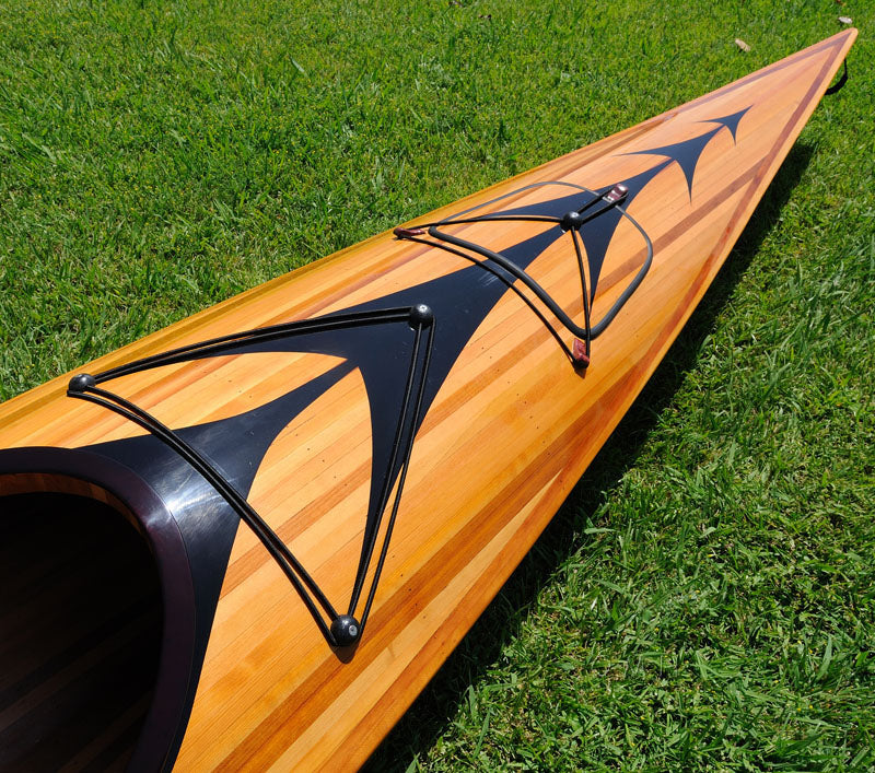 23" x 206" x 13" Wooden Kayak with Arrows Design-1