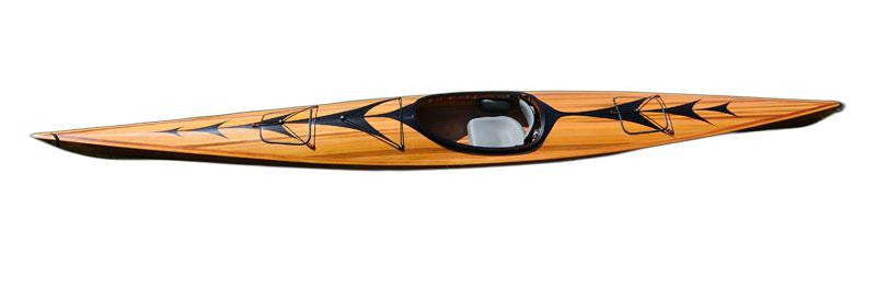 23" x 206" x 13" Wooden Kayak with Arrows Design-4