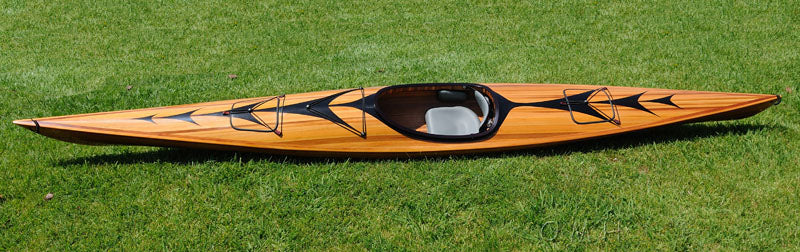 23" x 206" x 13" Wooden Kayak with Arrows Design-2