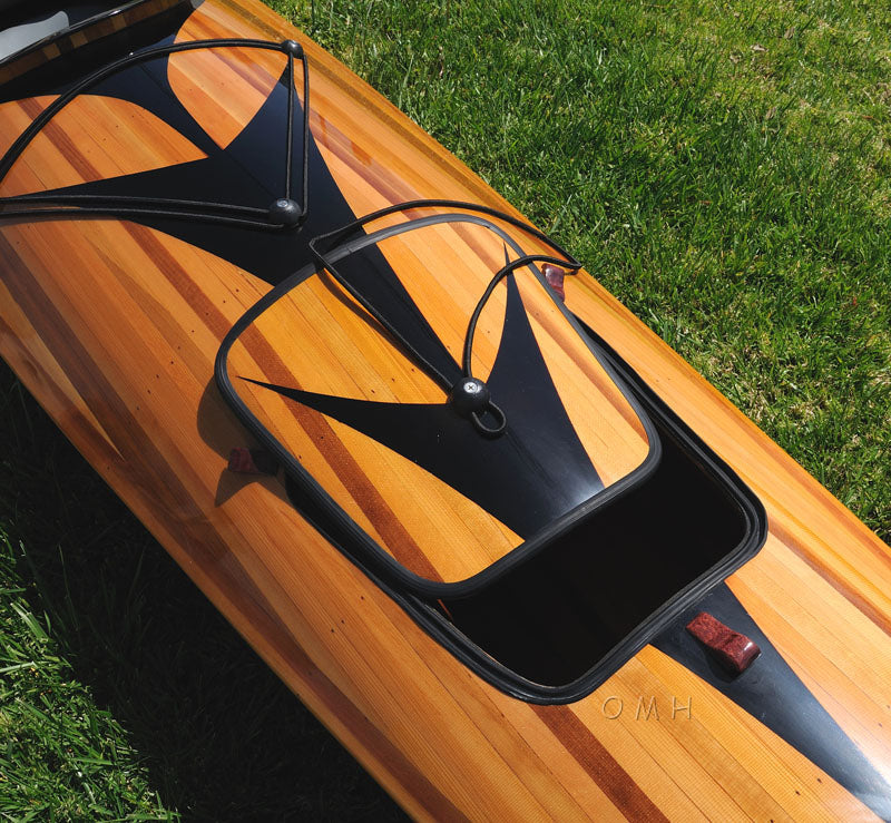 23" x 206" x 13" Wooden Kayak with Arrows Design-3