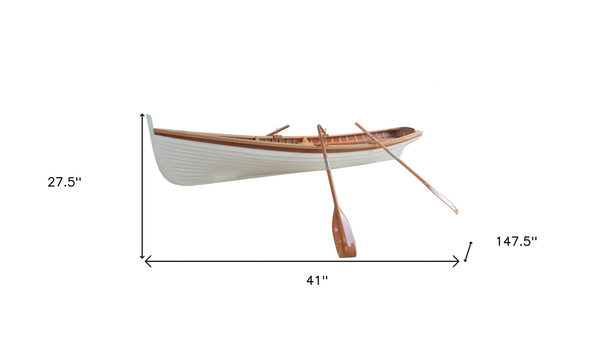 41" x 147.5" x 27.5" Clinker Built Whitehall Row Boat-1