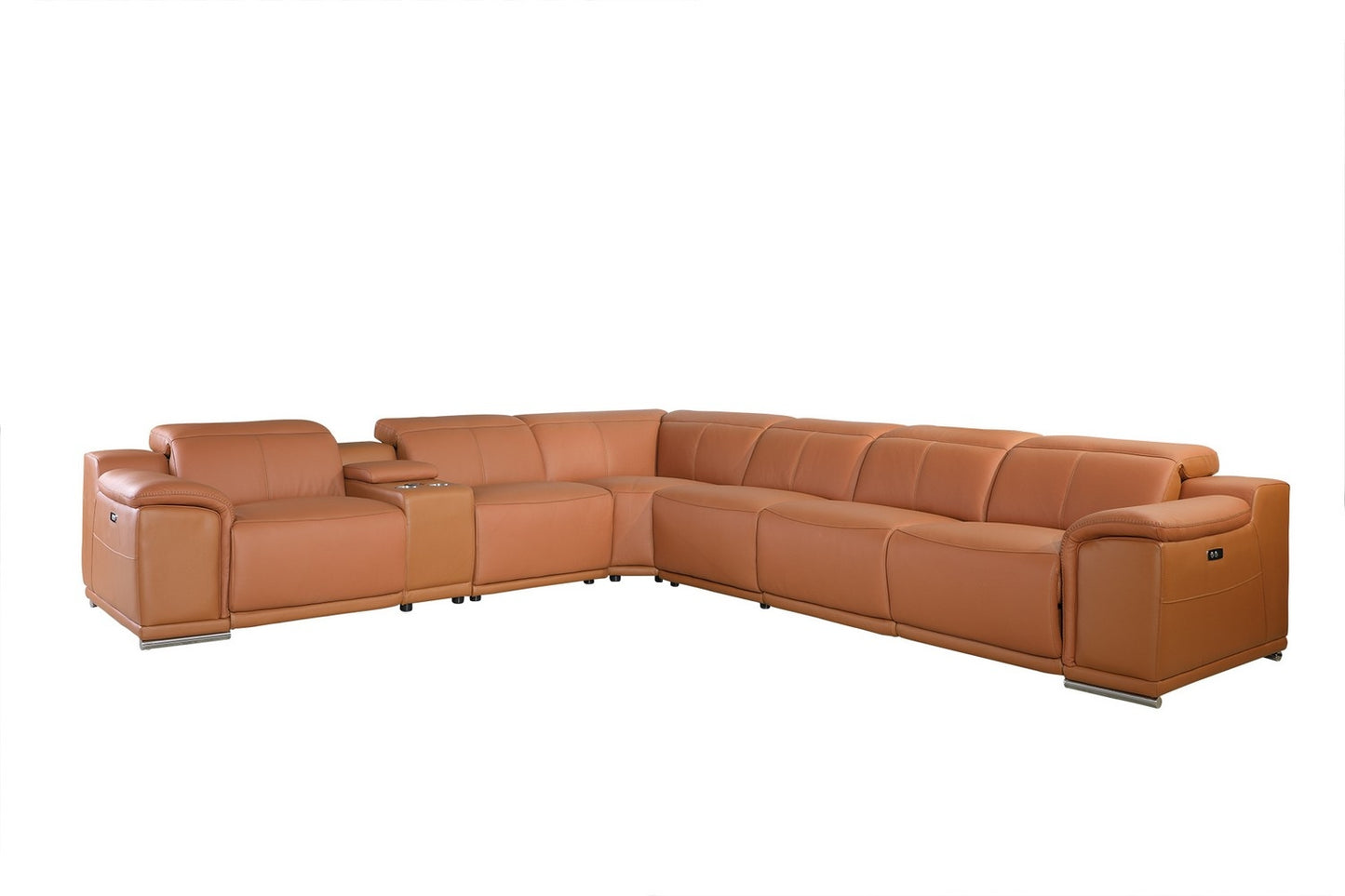 241" X 280" X 220.2" Camel Power Reclining 7PC Sectional-1