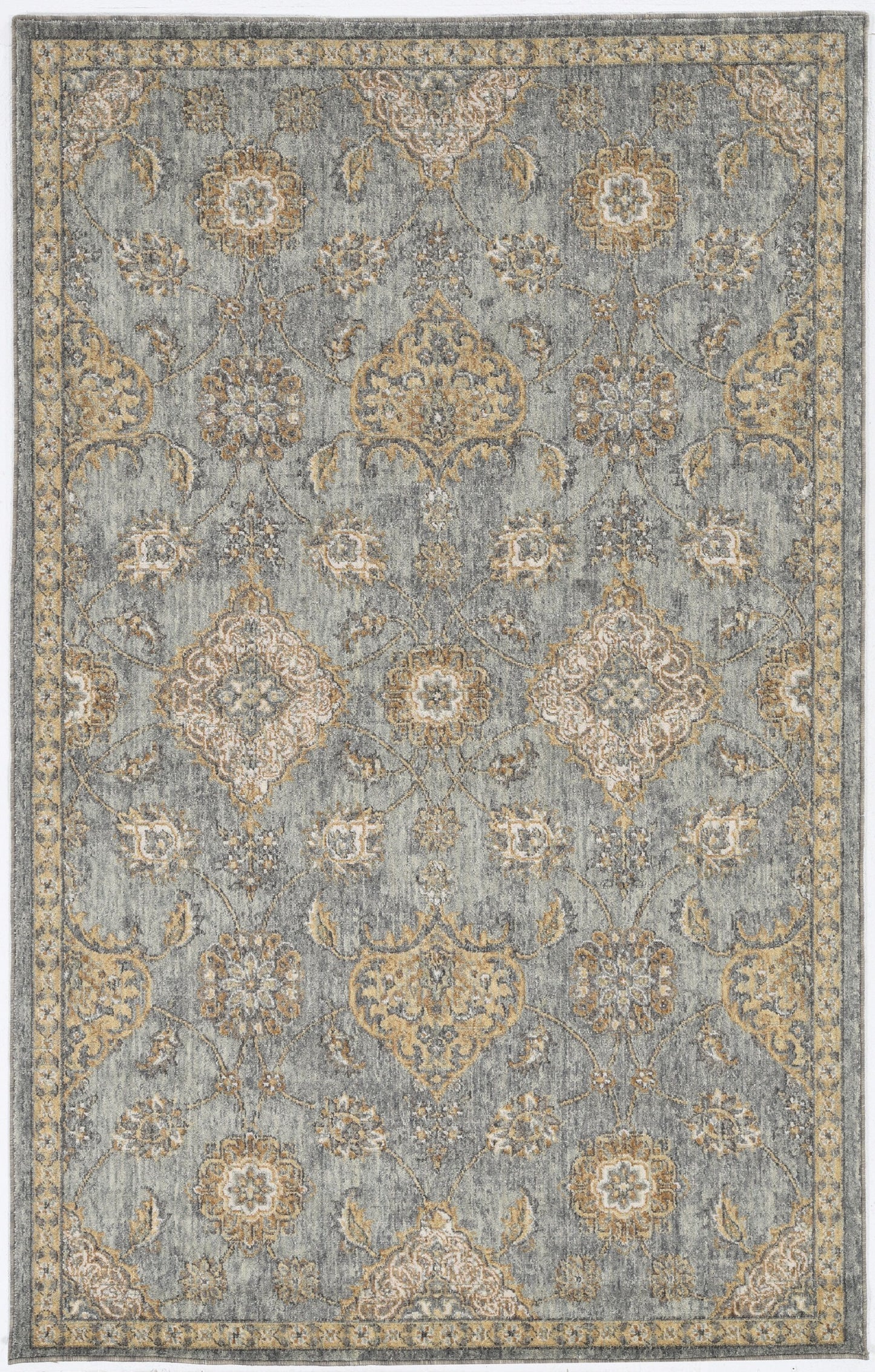 9'x13' Sage Green Machine Woven Vintage Traditional Indoor Area Rug-0