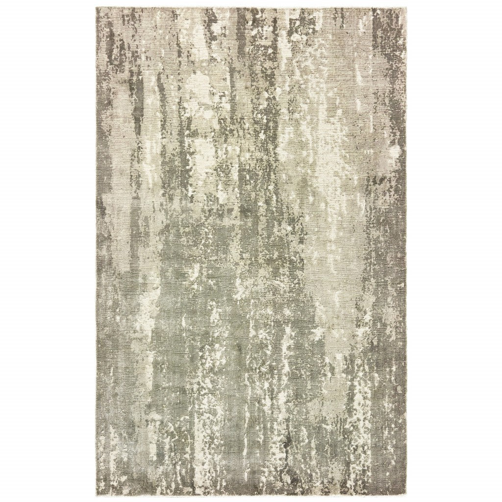 9’ x 12’ Gray and Ivory Abstract Splash Indoor Area Rug-0