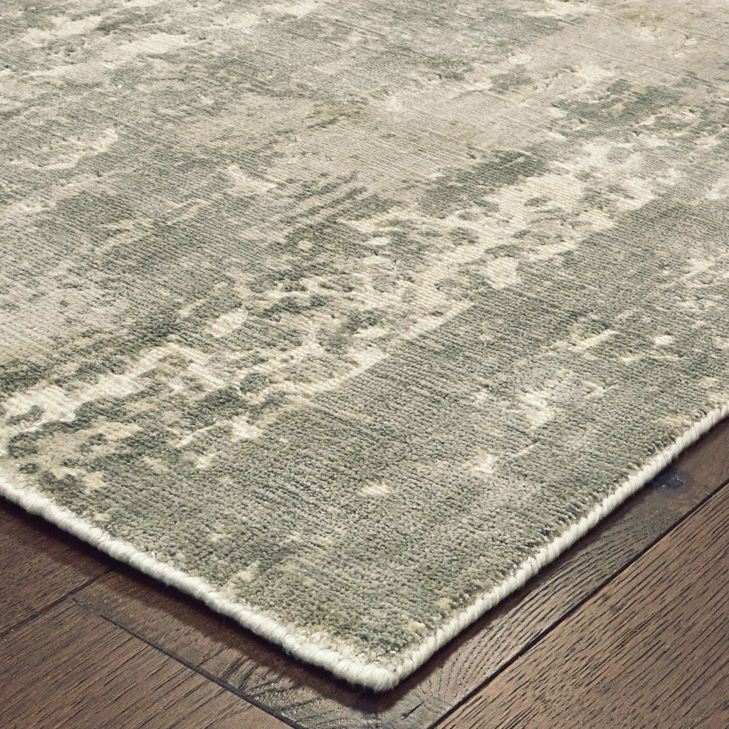 9’ x 12’ Gray and Ivory Abstract Splash Indoor Area Rug-1