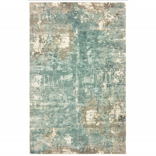 10’ x 14’ Blue and Gray Abstract Pattern Indoor Area Rug-0