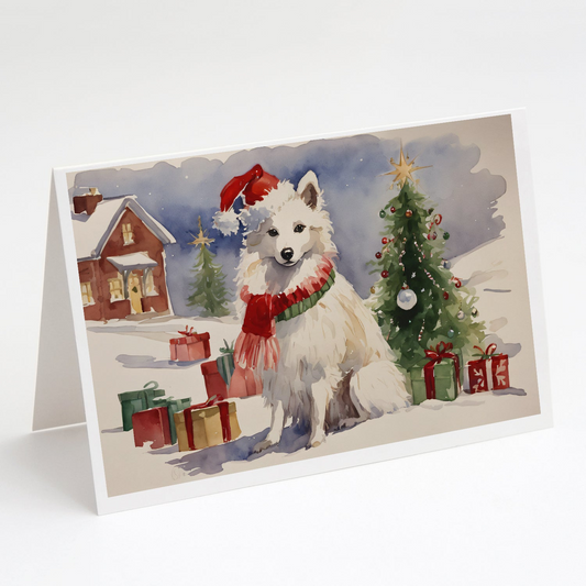 American Eskimo Christmas Greeting Cards Pack of 8