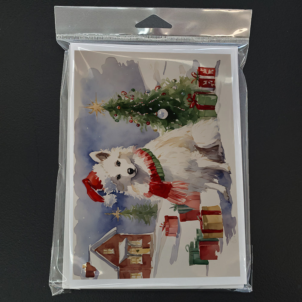 American Eskimo Christmas Greeting Cards Pack of 8