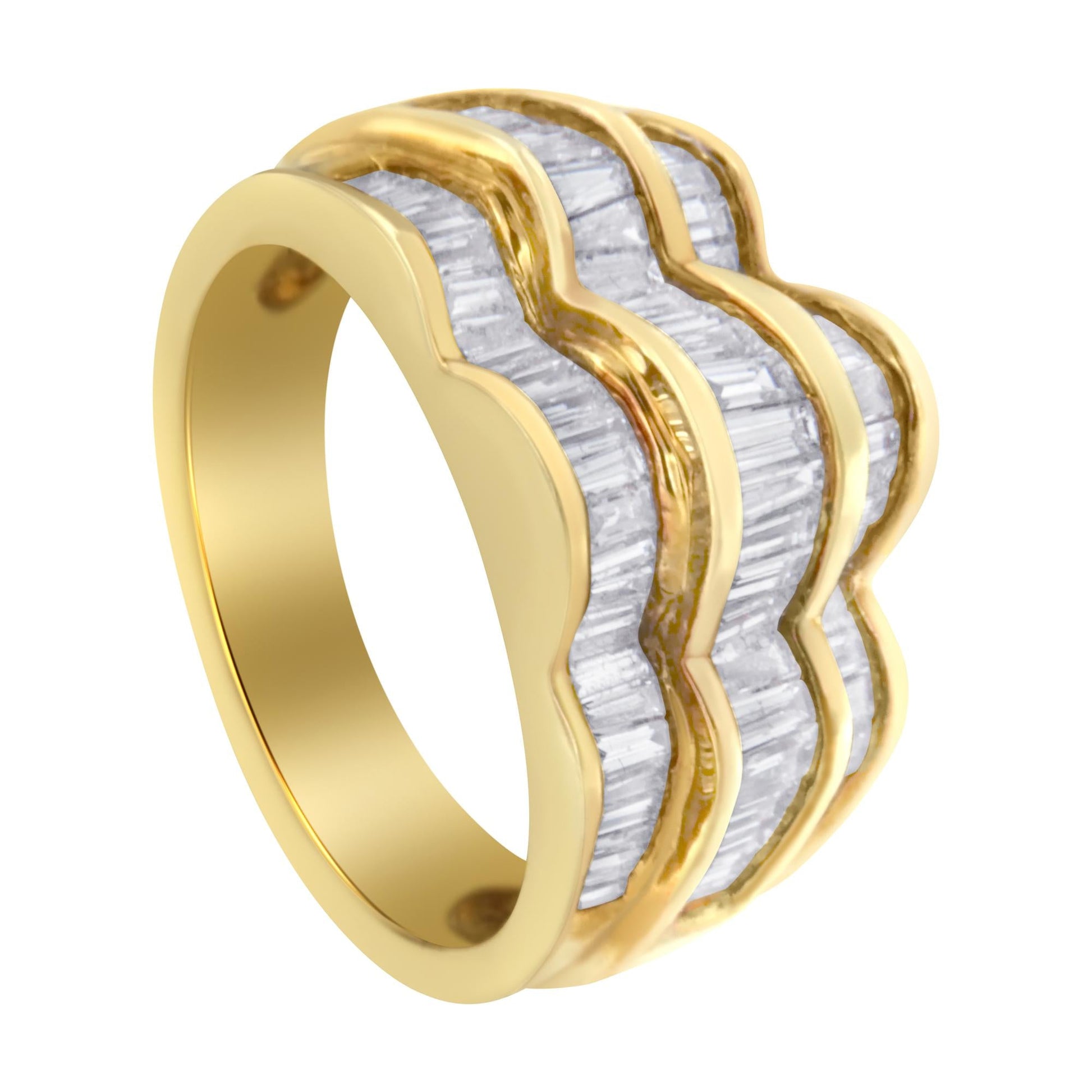 14KT Yellow Gold Diamond Multi-Row Band Ring (1 1/4 cttw, H-I Color, SI1-SI2 Clarity)-3