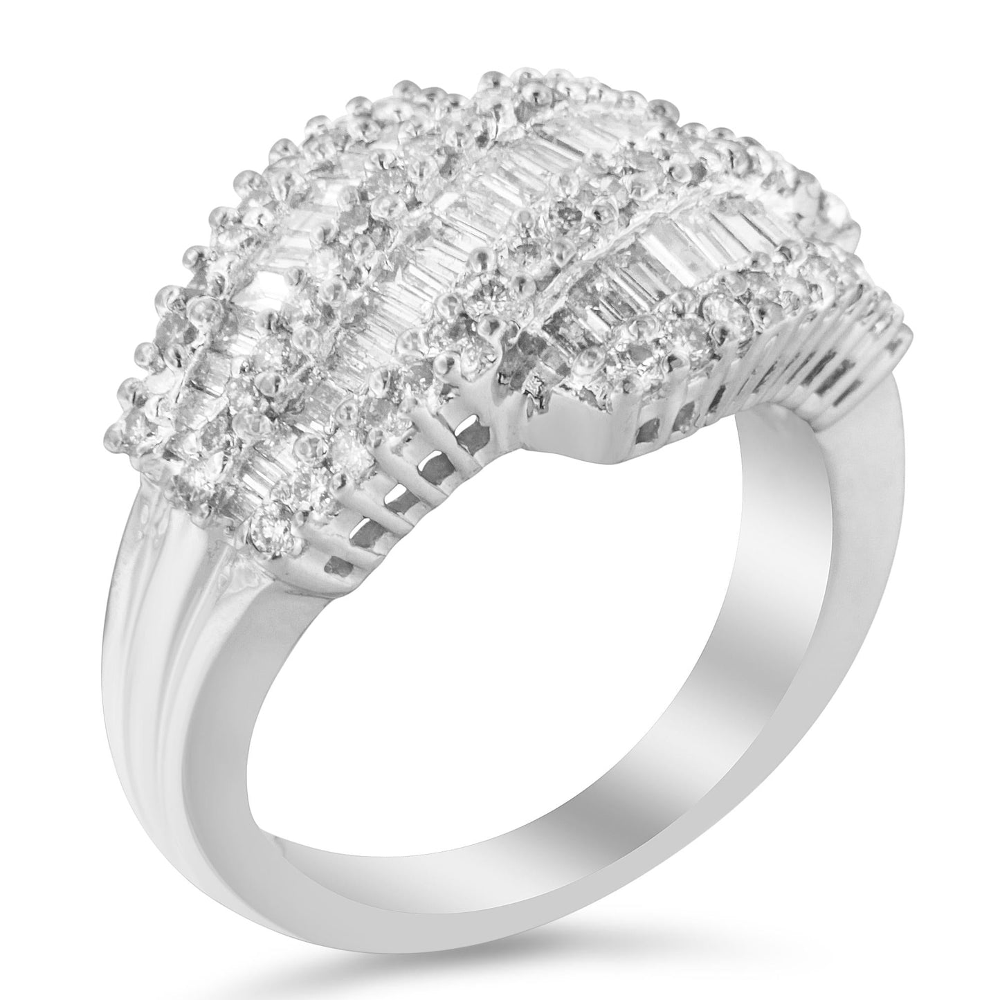 14K White Gold Diamond Cocktail Ring Band (1 3/4 Cttw, H-I Color, SI2-I1 Clarity)-3