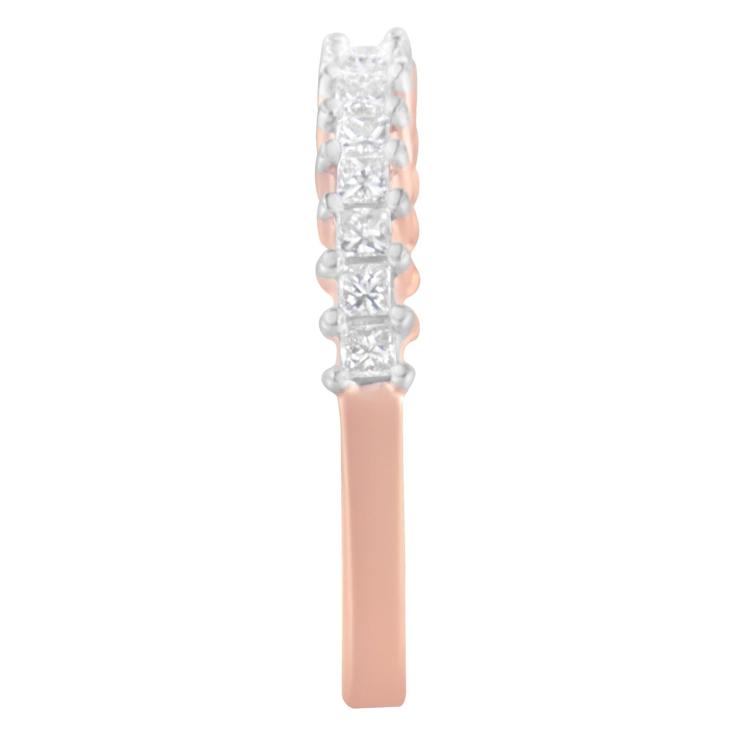 10K Rose Gold Flashed .925 Sterling Silver Diamond Band Ring (1/2 Cttw, J-K Color, I1-I2 Clarity)-3