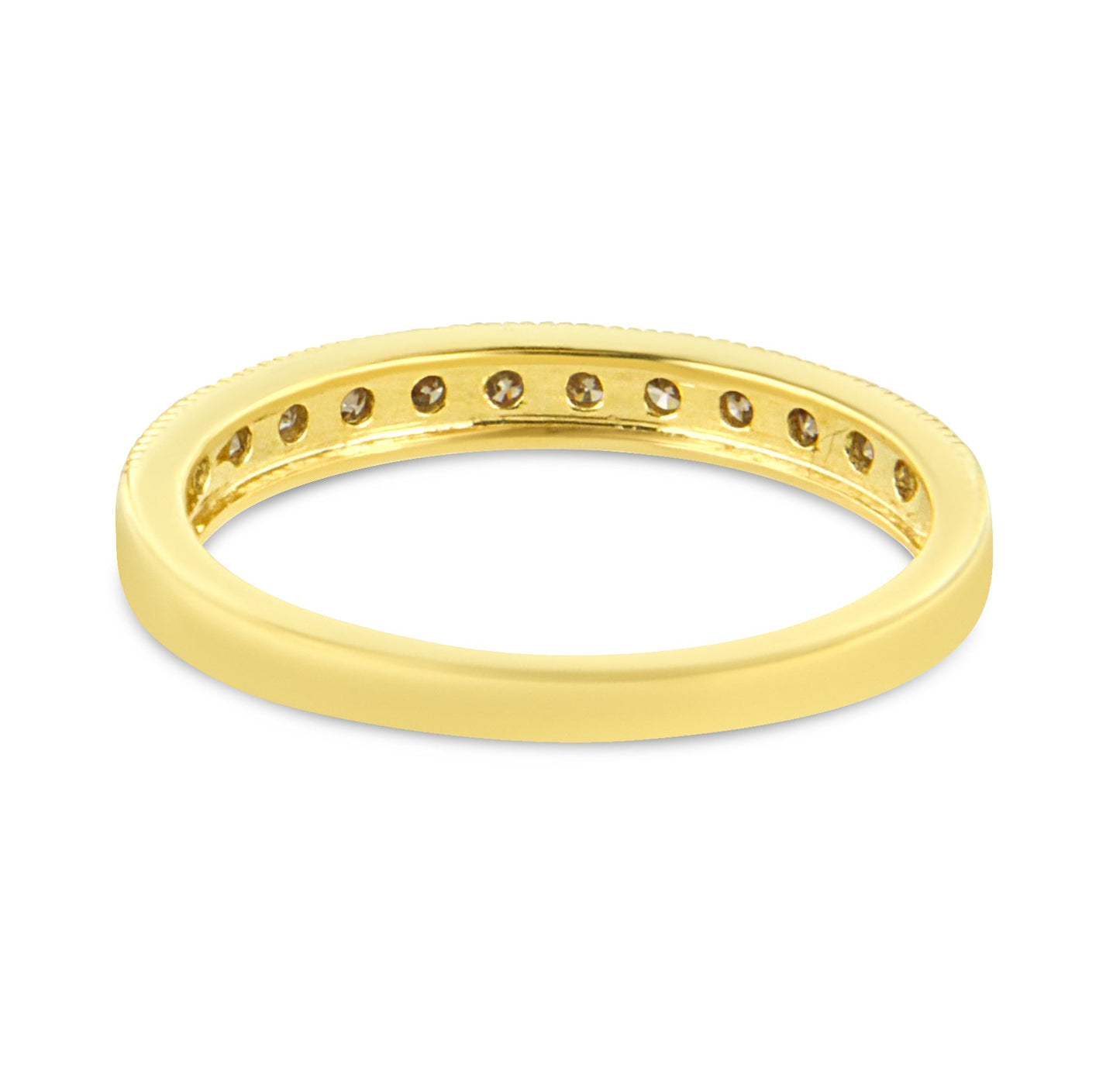 10K Yellow Gold Plated .925 Sterling Silver 1/4 Cttw Champagne Diamond 11 Stone Band Ring (K-L Color, I1-I2 Clarity)-3